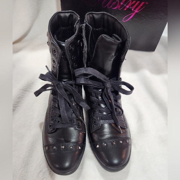 Pastry Military Glitz Women's Black High Sneaker Boots, NIB, Size 8 - Picture 4 of 14